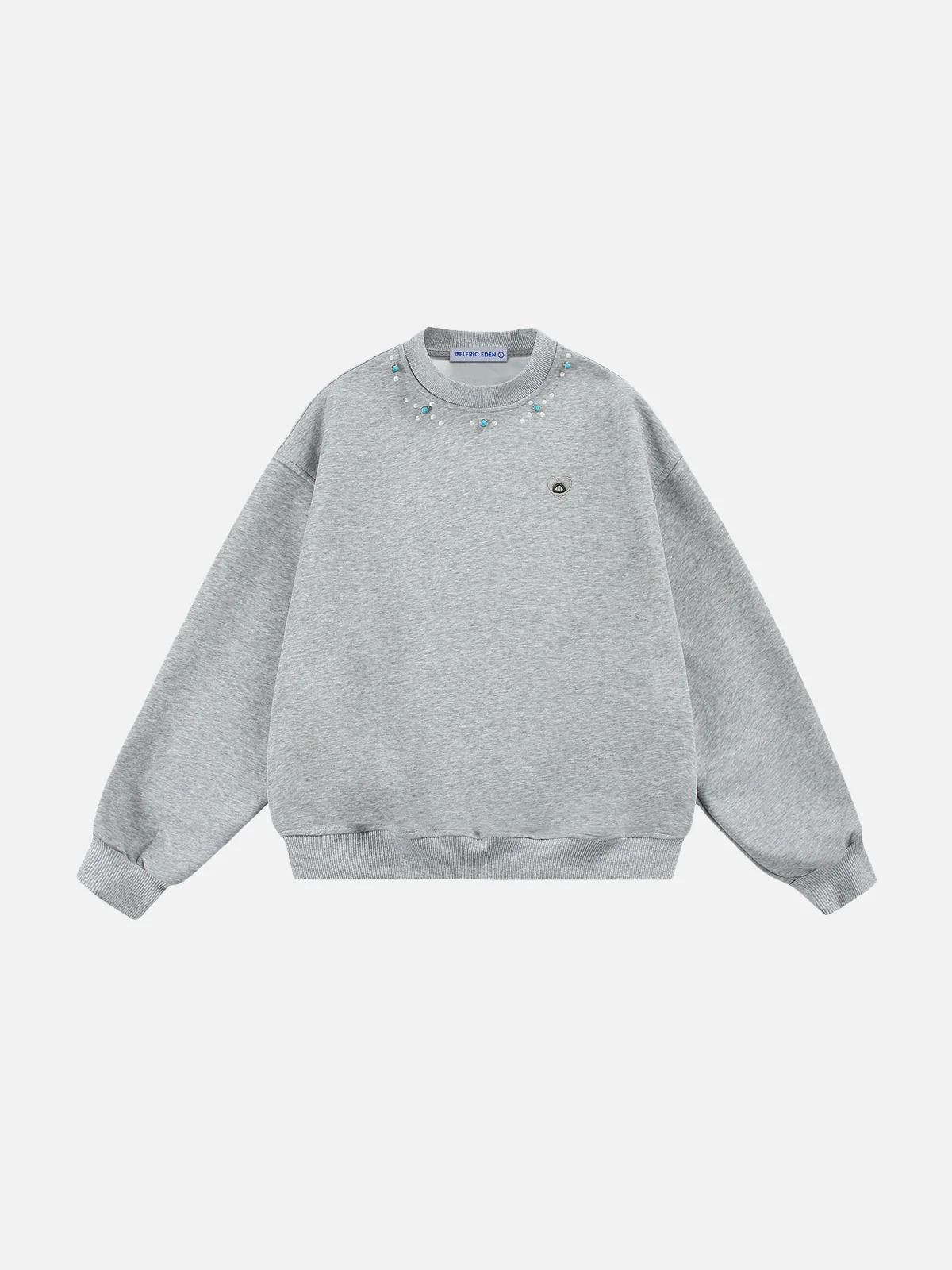 Aelfric Eden Türkisfarbenes Sweatshirt mit Nietenkragen