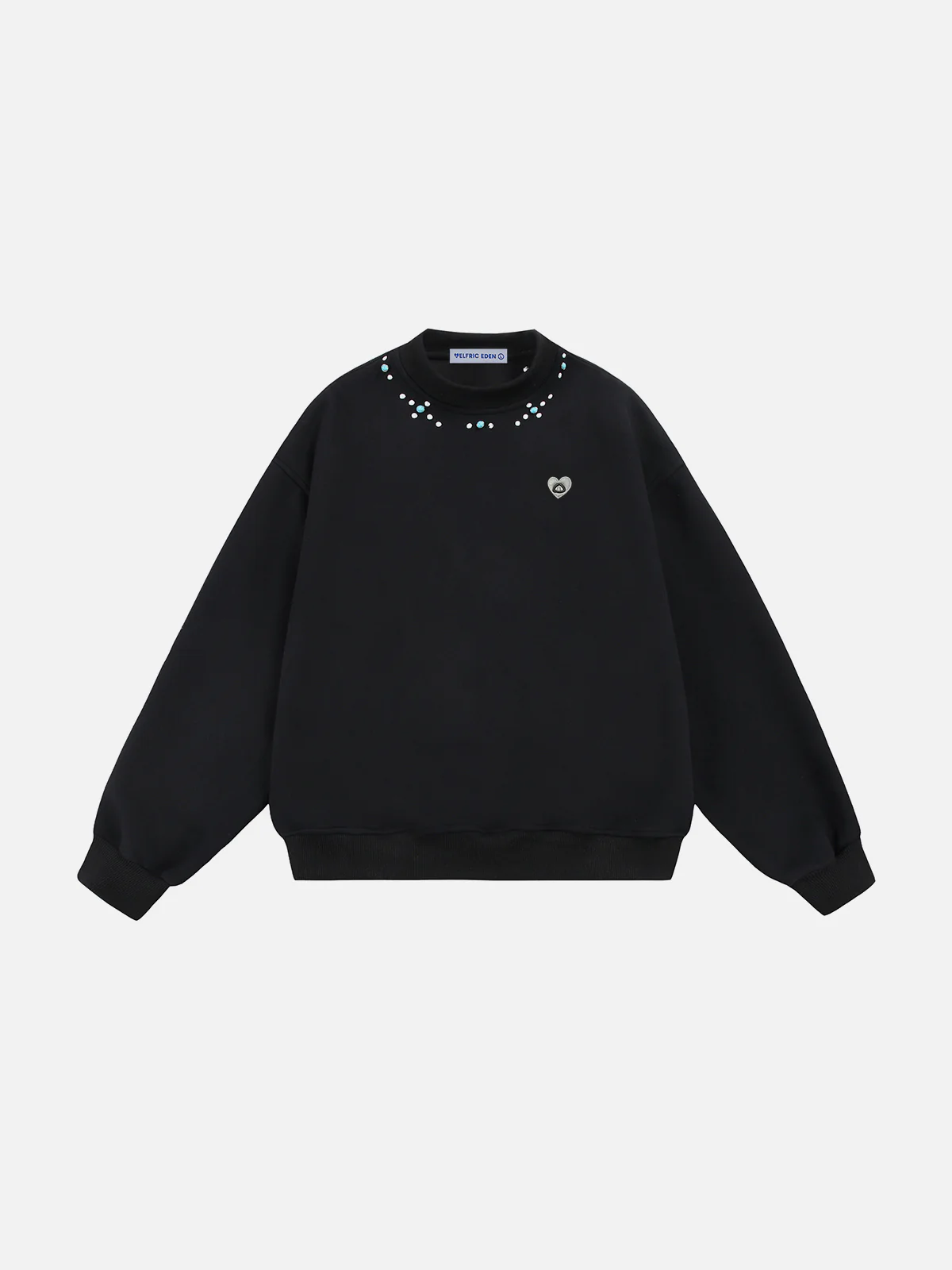 Aelfric Eden Türkisfarbenes Sweatshirt mit Nietenkragen - Image 2