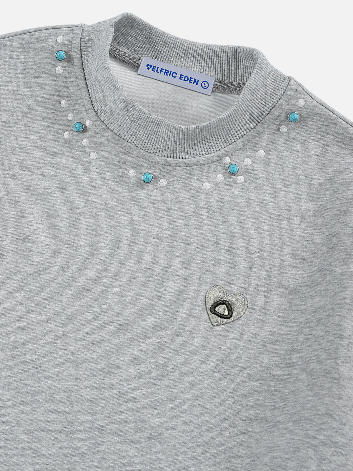 Aelfric Eden Türkisfarbenes Sweatshirt mit Nietenkragen - Image 5