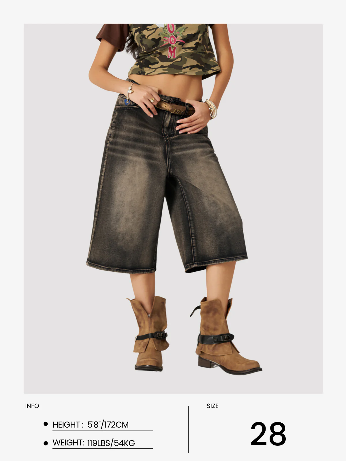 Aelfric – Eden – Gewaschene, lange Jorts im Vintage-Stil - Image 11