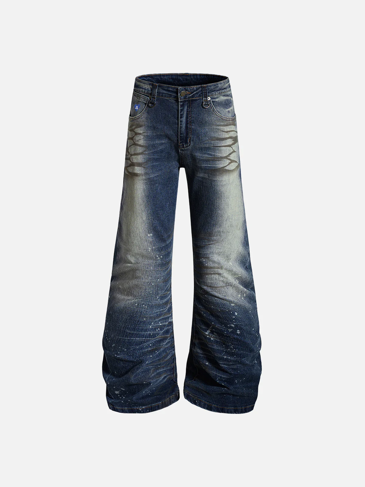 Aelfric – Eden – Verwaschene Bootcut-Jeans im Used-Look