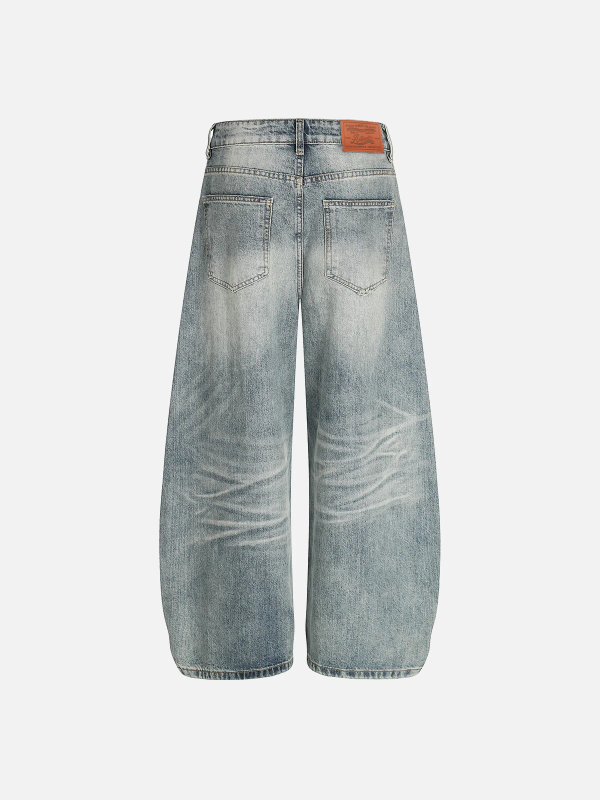 Aelfric Eden Washed Whiskering Baggy Barrel Jeans - Image 2