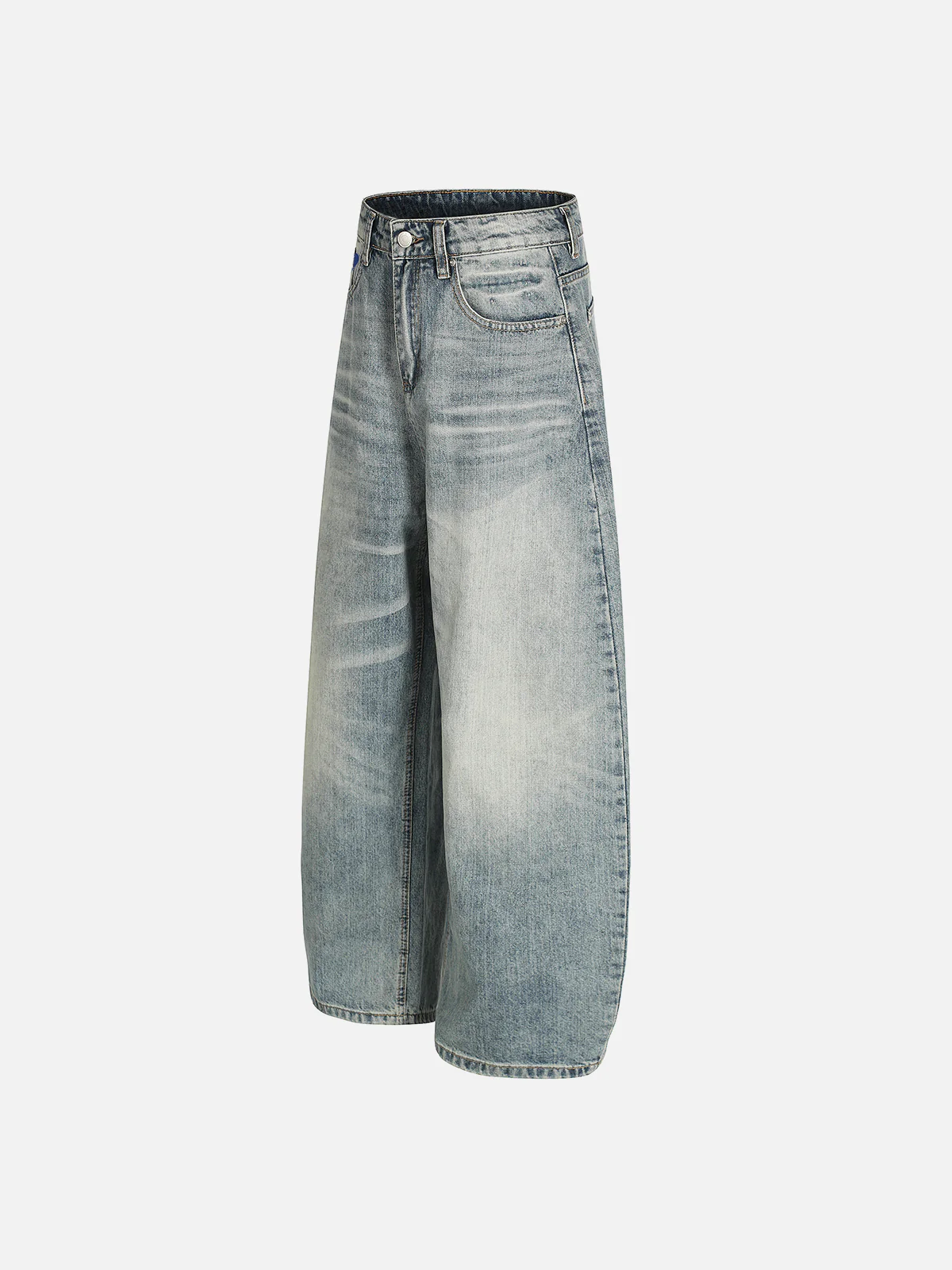 Aelfric Eden Washed Whiskering Baggy Barrel Jeans - Image 3
