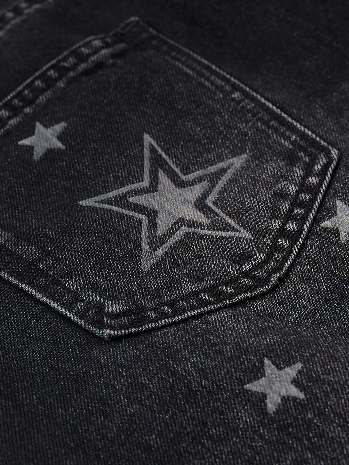 Aelfric Eden Washed Whiskering Star Barrel Jeans - Image 4