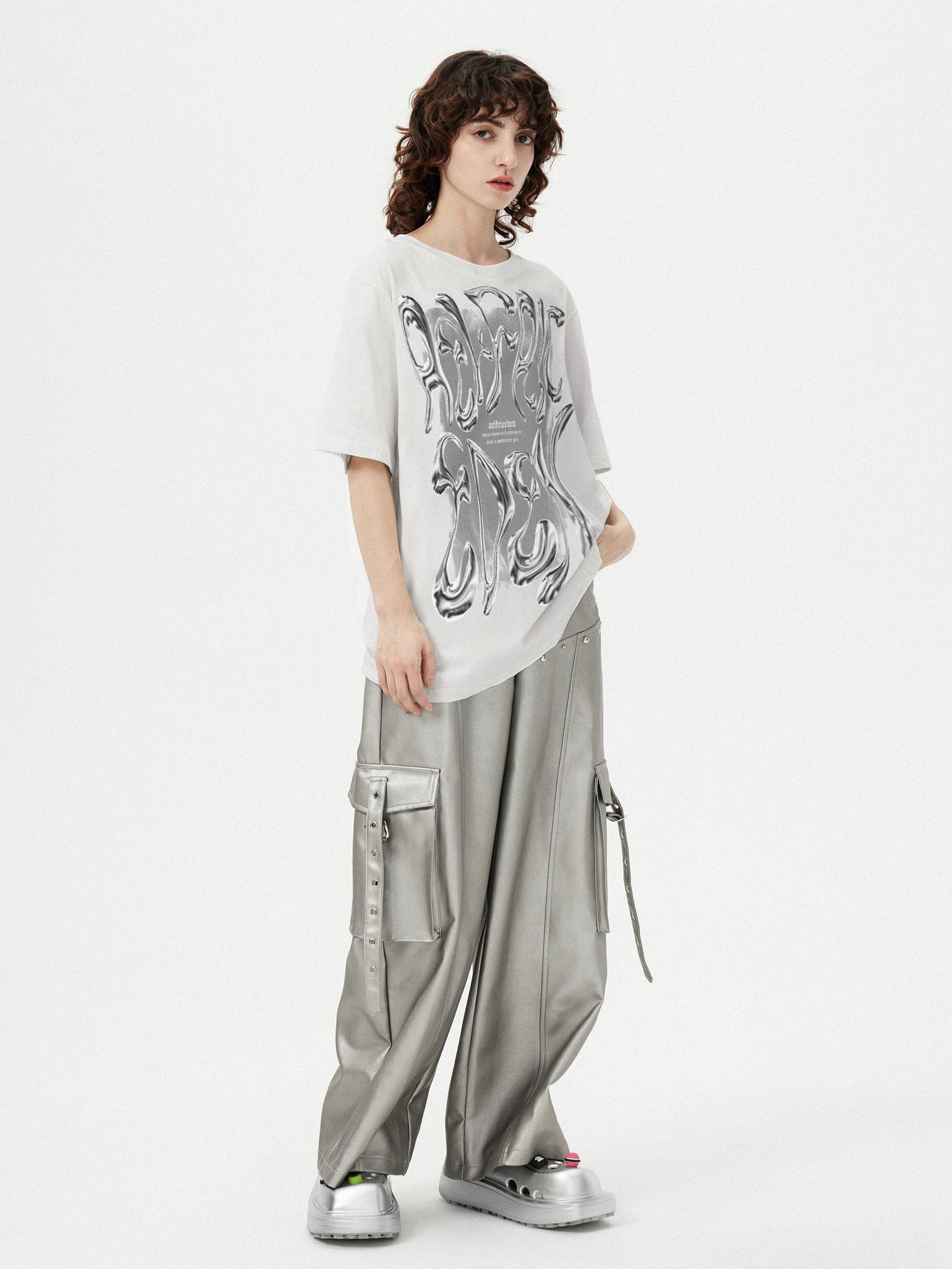 Aelfric Eden Futuristisches Liquid-Metal-Design-T-Shirt - Image 4