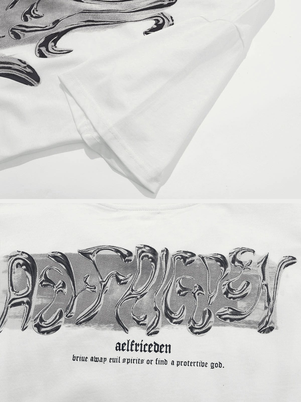 Aelfric Eden Futuristisches Liquid-Metal-Design-T-Shirt - Image 8