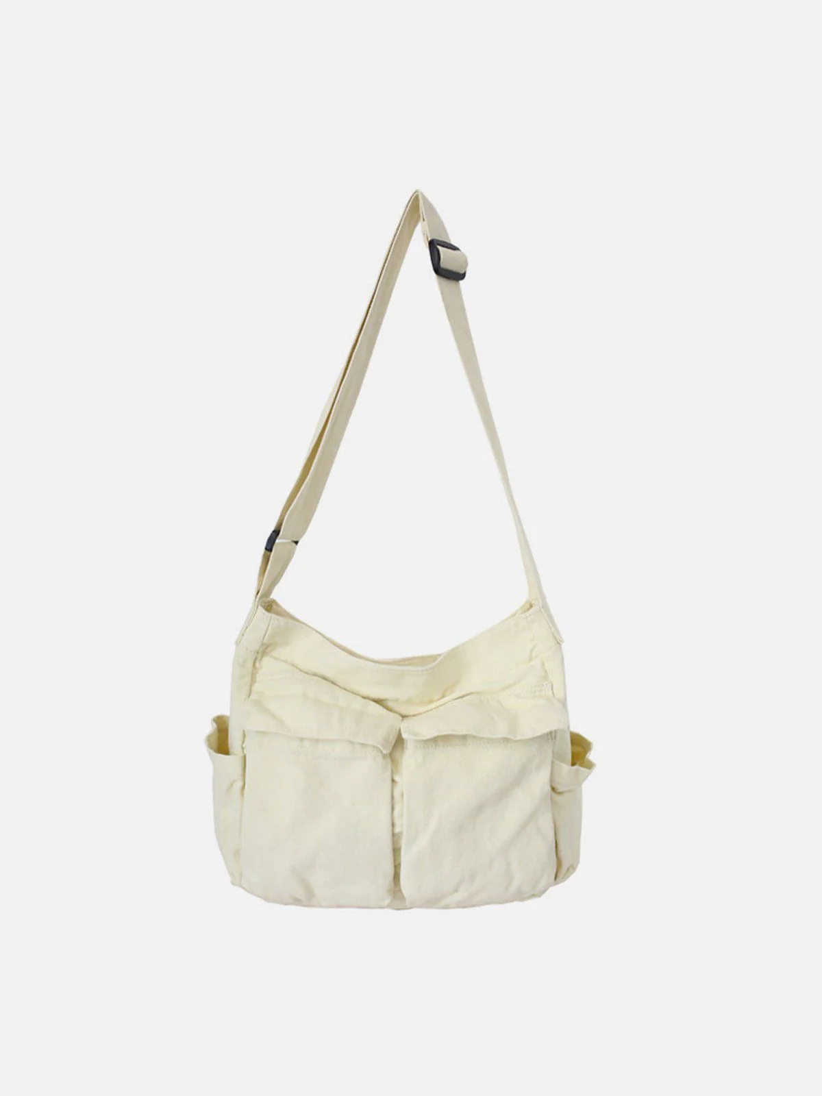 Einfarbige Umhängetasche mit großen Taschen - Image 3